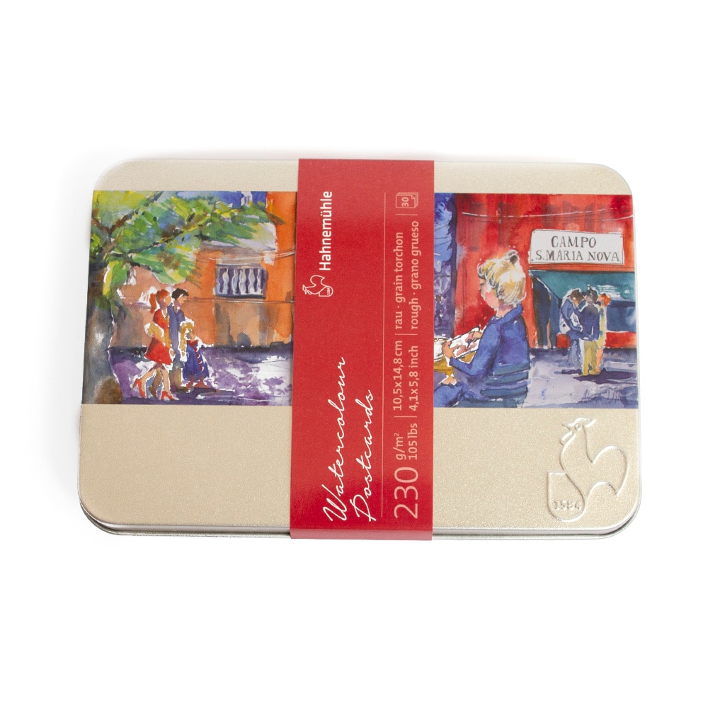 Hahnemuehle, Sketchbooks & Pads, Art & School, 4"x5.5", Hahnemuhle, Watercolor, Postcard, Tin, In Rough, 400551
